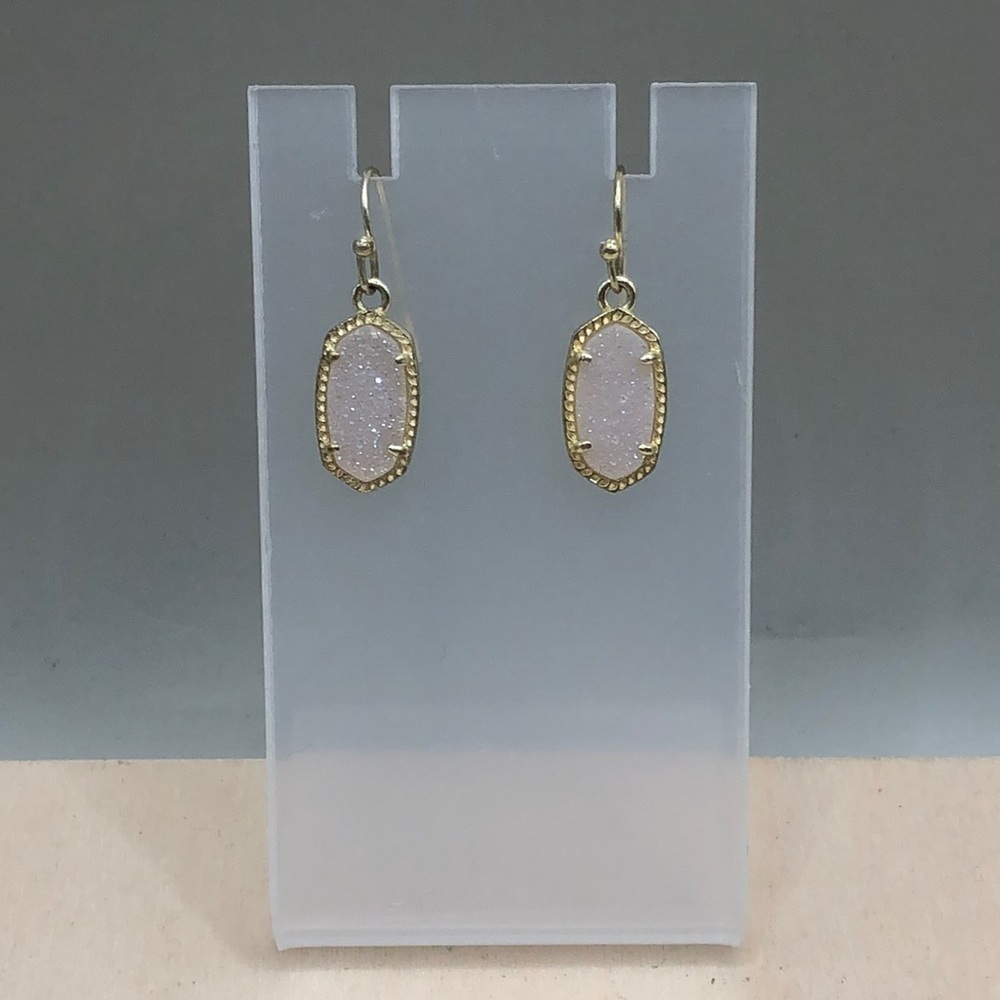 Kendra Scott Alexandria Drusy Drop Earrings - Gold Sparkling